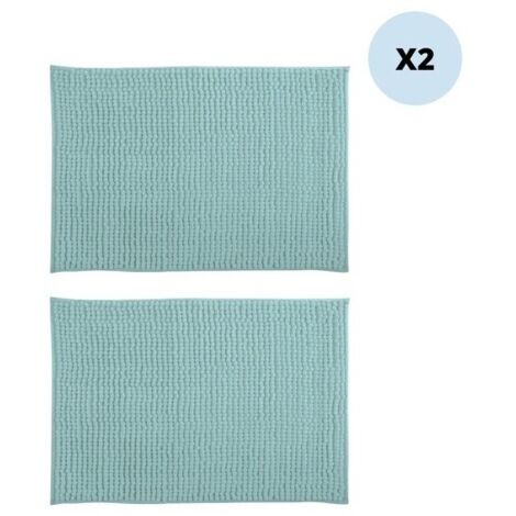 Lot de 2 tapis de bain CHENILLE 40x60 Vert Pastel MSV