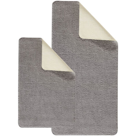 Lot de 2 tapis de bain polyester 60x120cm + 50x80cm 60x120cm 3b3b3b