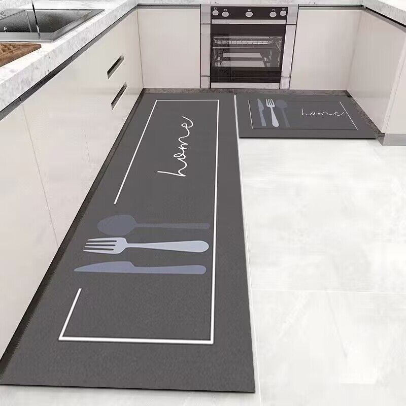 Lot de 2 Tapis de Cuisine Antidérapants, Tapis de Cuisine Lavable, Absorbe l'eau et l'huile Tapis de Cuisine, pour Couloir, Salle à Manger, Entrée et