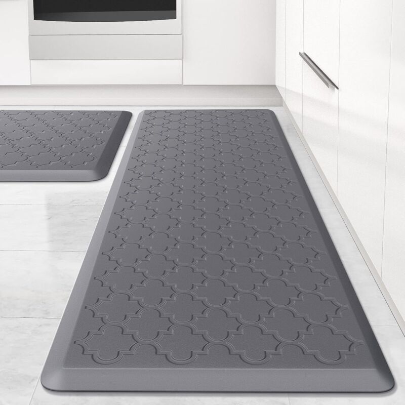 Ej.life - Lot de 2 Tapis de Cuisine rembourrés Anti-Fatigue, imperméables, antidérapants, ergonomiques en Mousse, Tapis Debout pour Cuisine, Sol,