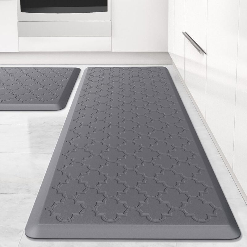 SNQ - Lot de 2 Tapis de Cuisine rembourrés Anti-Fatigue, imperméables, antidérapants, ergonomiques en Mousse, Tapis Debout pour Cuisine, Sol, Bureau,