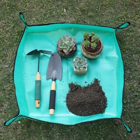 Lot de 2 Tapis de plantation de jardinage PE, tapis de rempotage pliable et étanche pour plantes, Pots de fleurs, tapis de plantatio