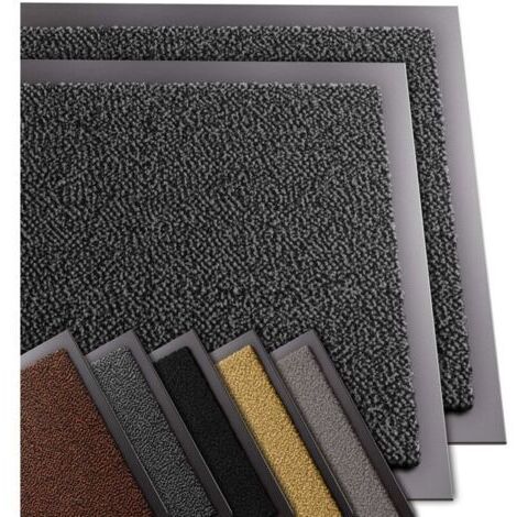 Lot de 2 Tapis de porte d\'entrée - antidérapant antipoussière imperméable lavable - 40x60cm Gris-Noir