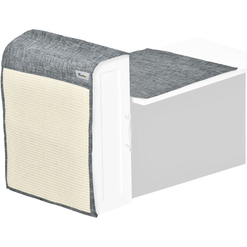 Lot de 2 tapis griffoir chat grattoir chat en sisal grattoir de canapé, sol ou mur dim. 130L x 45l cm gris