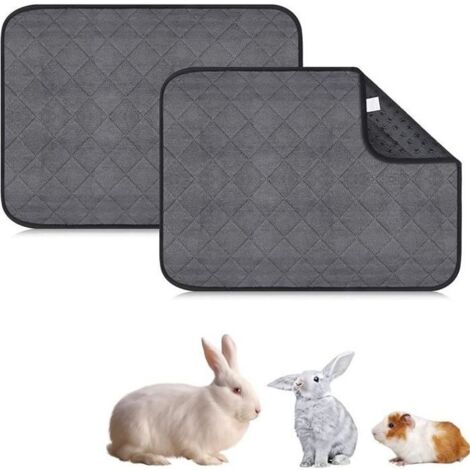 Lot de 2 Tapis pour Cage de Cochon d\'Inde Coussinets Absorbants Etanches Lavables pour Cage de Chinchilla Hérisson Lapin Nain 6045c