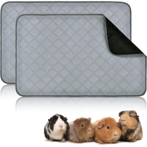 Lot de 2 tapis urinaires lavables pour rongeurs – Absorbants et réutilisables – 90 × 60 cm