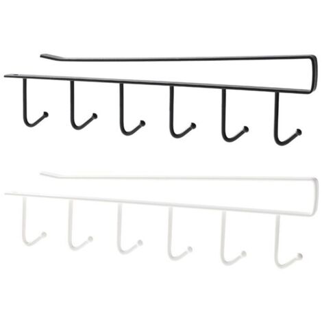 Lot de 2 Tasse Rangement Crochets, Armoir, Ustensiles de Cuisine Cravates Ceintures et écharpe Accrocher Porte-Rack Crochet sous Placard Cabinet