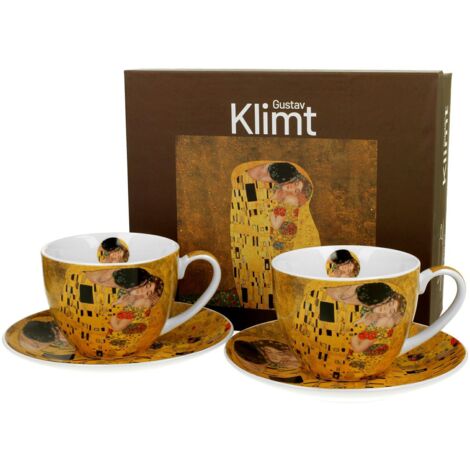 Lot de 2 tasses Klimt « Le Baiser » 250 ml