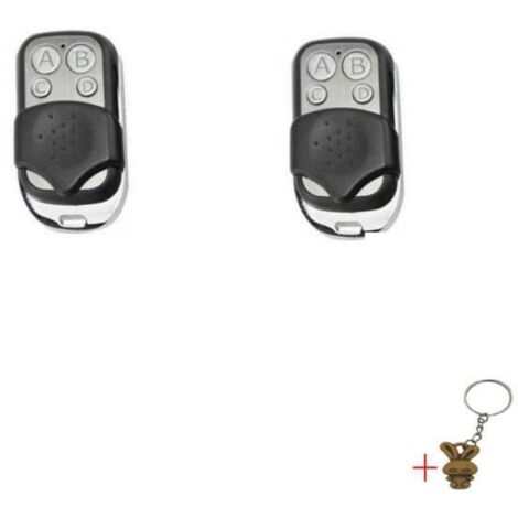 Lot de 2 Télécommande Universelle de Portail, Garage +Cadeau Porte-clés