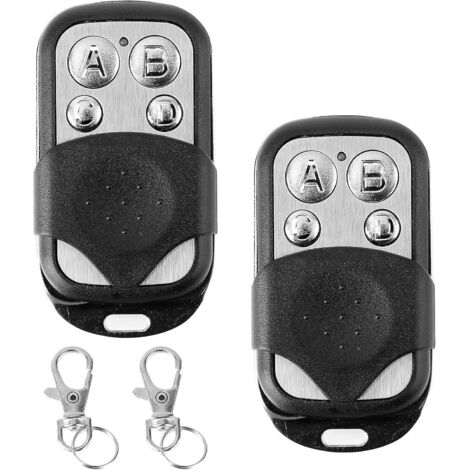 Lot de 2 télécommandes automatiques pour portail, télécommande universelle pour ouvre-porte de garage avec fonction clonage et alarme sans fil, avec cache-clé coulissant.