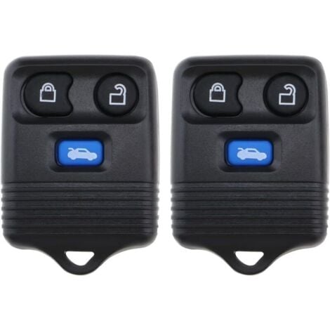 SNQ Lot de 2 télécommandes de clé de voiture à 3 boutons 433 MHz compatibles avec Ford Transit MK6 2000-2006 et Connect Van 2002-2007 Maverick Noir