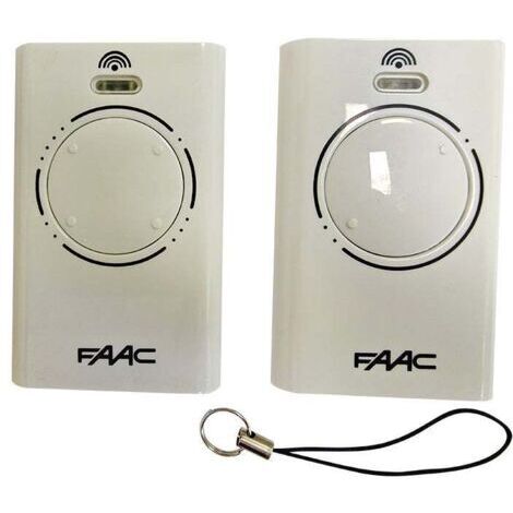 Lot de 2 télécommandes FAAC XT2 2 canaux 433 MHz Blanc Émetteur d'origine Rolling Code SLH LR