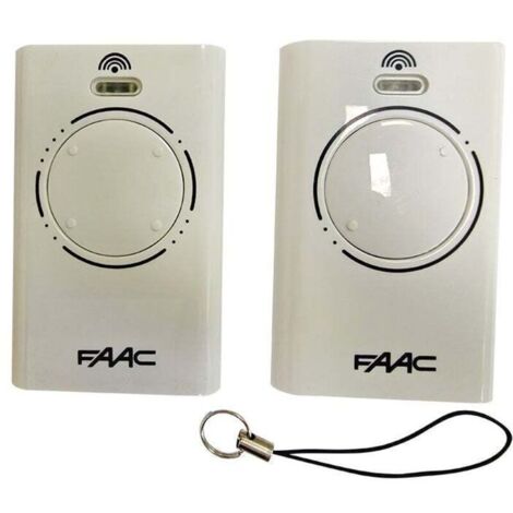 Lot de 2 télécommandes FAAC XT2 2 canaux 433 MHz Blanc Émetteur d'origine Rolling Code SLH LR