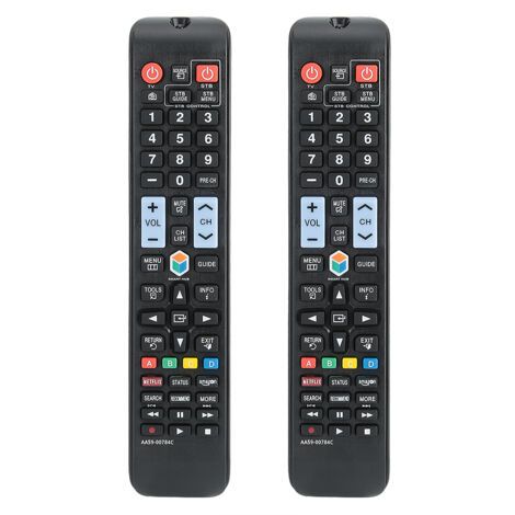 Lot de 2 télécommandes multifonctions à gros boutons pour téléviseur Samsung A59-00784C