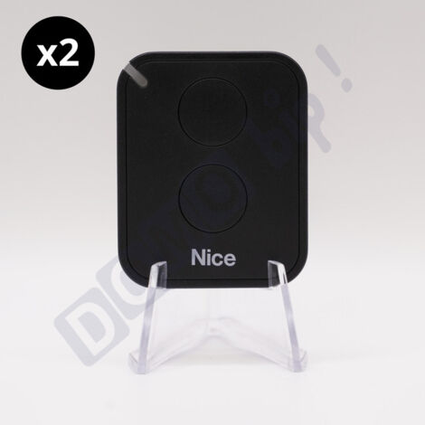 Lot de 2 télécommandes nice flo2re - 2 canaux 433.92 mhz rolling code - compatible récepteurs flox2r/floxi2r/ox2/ox4t/oxibd