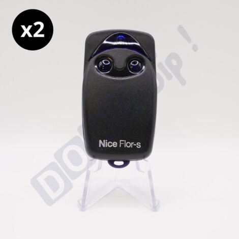 Lot de 2 télécommandes nice flo2rs - 2 canaux 433.92 mhz - compatible récepteurs flox2r/floxi2r/ox2/ox4t - programmation sécurisée - piles fournies - ne pas confondre avec flo2