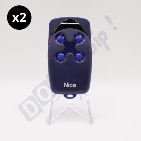 Lot de 2 télécommandes nice flo4 - 4 canaux 433.92 mhz - compatible récepteurs flox2/floxi2 - programmation rapide - piles fournies - ne pas confondre avec flo4-rs