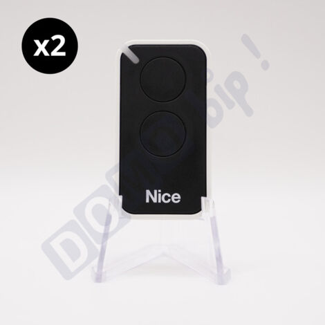 Lot de 2 télécommandes nice inti2 noir - émetteur à code tournant era inti 2 - 433.92 mhz