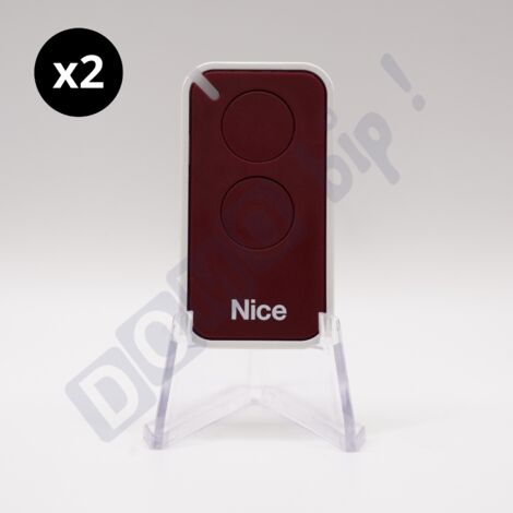 Lot de 2 télécommandes nice inti2 rouge- émetteur à code tournant era inti 2 - 433.92 mhz