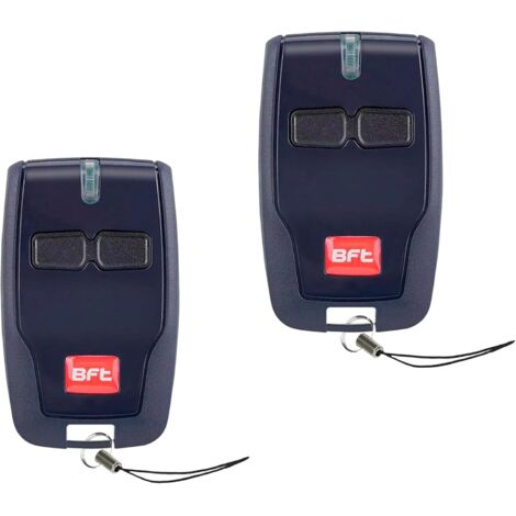 AUTRES Lot de 2 télécommandes pour porte de garage BFT Mitto 2 canaux 433 MHz 12 V électrique