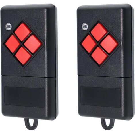 Lot de 2 télécommandes sans fil pour porte de garage - Compatible avec émetteur portatif Dicket MAHS40-01, MAHS40-04, 4 boutons, bouton rouge