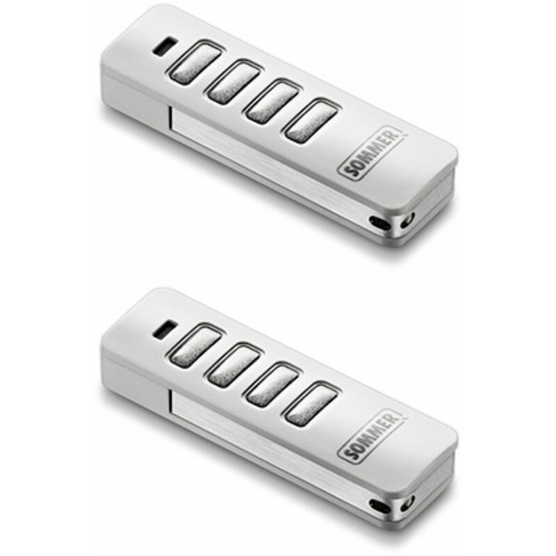 Lot de 2 télécommandes sommer pearl vibe 4019 blanche touches en acier inoxydable - somloq2 - 868 mhz