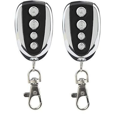 LARGEIGHT Lot de 2 télécommandes universelles pour porte de garage et portail 433,9 MHz avec quatre canaux - Remplacement idéal
