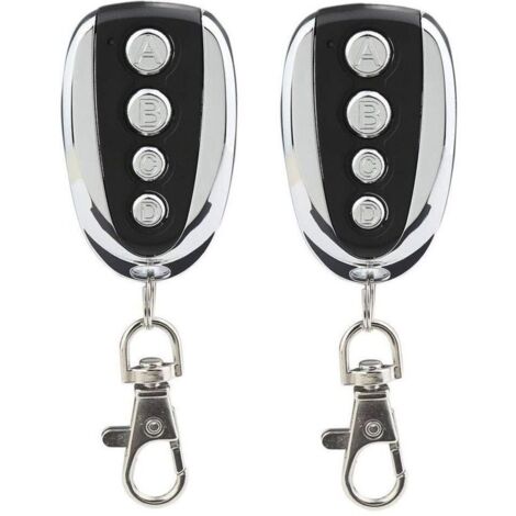Lot de 2 télécommandes universelles pour porte de garage et portail 433,9 MHz avec quatre canaux - Remplacement idéal