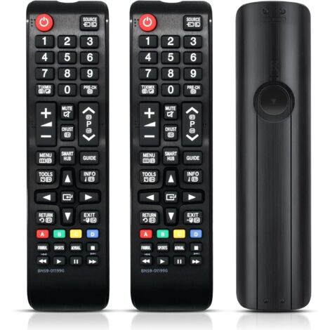 Lot de 2 télécommandes universelles pour téléviseur Samsung - Télécommande de rechange compatible avec Samsung Smart TV, QLED, UHD, 4K/8K - Prête à l'emploi