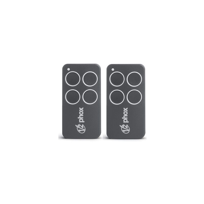 V2 phox 4 Contrat 47 - Lot de 2 télécommandes 4 boutons Pour portails et garages - Rolling Code - 433,92 MHz - Compatible wally / MR2 -