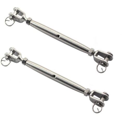 Lot de 2 tendeurs à vis M10 en acier inoxydable 304 avec corps fermé