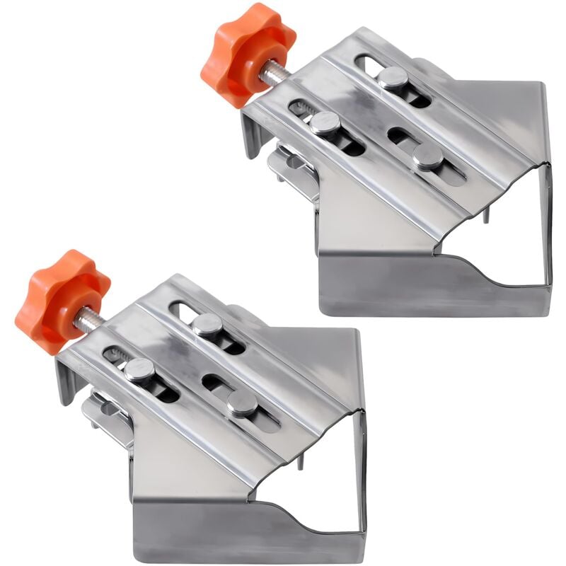 Lot de 2 tendeurs d'angle en acier inoxydable à 90 degrés - Pin swing - Poignée unique - Pour le travail du bois, l'ingénierie, les cadres photo
