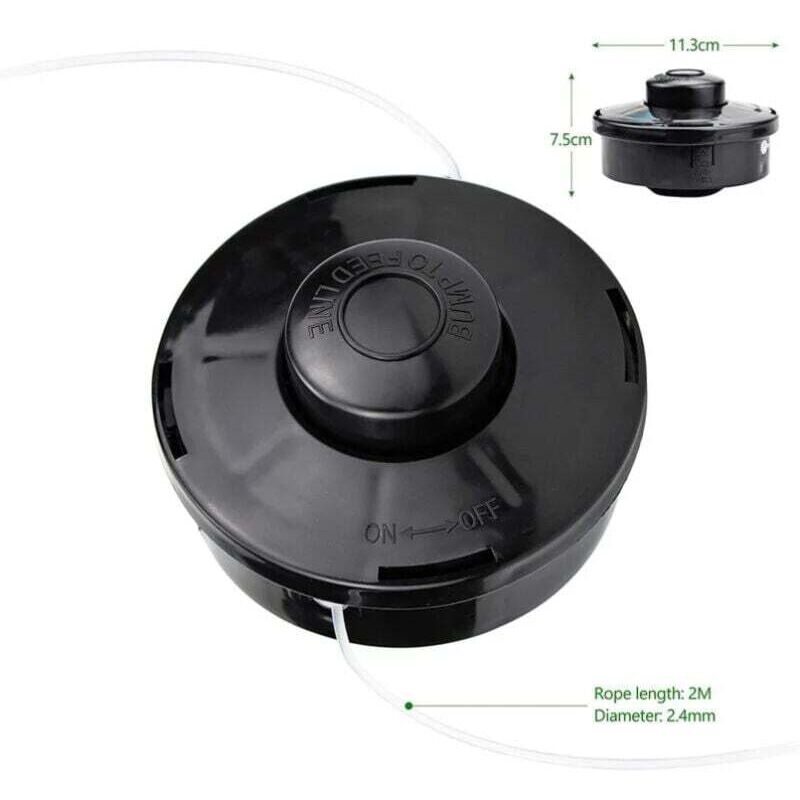 Lot de 2 Tête de débroussailleuse Universelle A6481 Nylon Bobine de Rechange de Tondeuse Débroussailleuse Tête De Coupe M10 X 1,25 pour