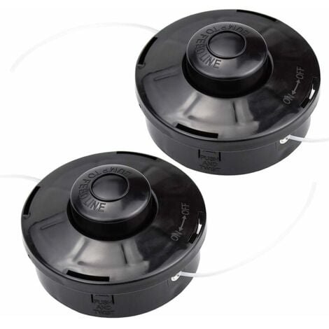 Lot de 2 Tête de débroussailleuse Universelle Nylon Bobine de Rechange de Tondeuse Débroussailleuse Tête De Coupe M10 X 1,25 pour Débroussailleuse Thermique à Essence