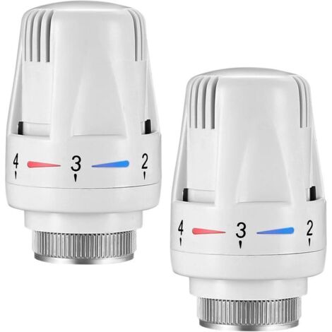Lot de 2 Tête de Thermostatique M30 x 1,5, Valves Thermostatiques pour Radiateur, Tête de Remplacement de Vanne de Thermostat de Radiateur pour Maison Bureau