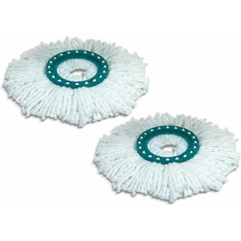 Lot De 2 Têtes De Rechange Clean Twist Disc Mop, Idéal Pour Les Carrelages Et Sols En Pierre, Microfibre Absorbante Eau Et Saleté, Franges De Remplacement, Facile À Changer