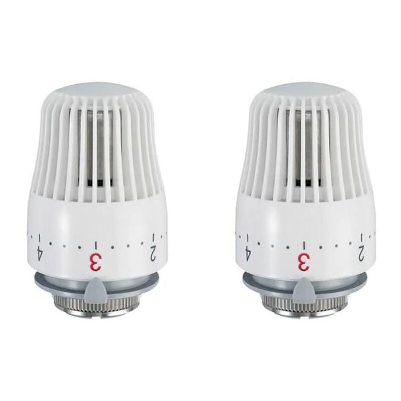 Ensoleille - Lot de 2 têtes thermostatiques, tête de rechange pour vanne de radiateur M30 x 1,5, vanne de radiateur thermostatique