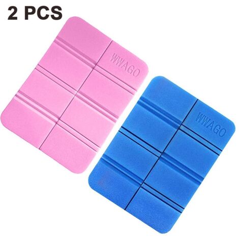 Lot de 2 Thermo Coussin d'Extérieur Pliable, Sitzunterlage de plein air des Enfants Sitzmatte, Imperméable à l'eau Aire de jeux Tapis, sentiers de Randonnée, Chasse, Accessoires de Jardin Stade（Rose +
