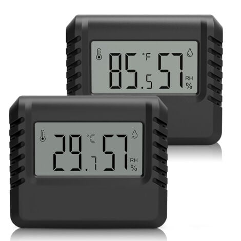 Lot de 2 Thermomètre Hygromètre Ultrixe - Hygromètres, Thermomètres intérieurs, Haute Précision, Thermomètres Numériques pour l'intérieur, salon, chambre de bébé, bureau, Capteur T&H ℃/℉ commutable