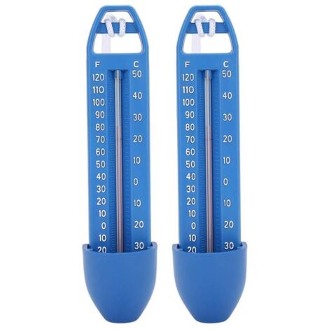 Lot de 2 thermomètres flottants pour piscine, grand format, lecture facile, pour la température de l'eau des piscines et spas extérieurs et intérieurs, des jacuzzis et des aquariums.
