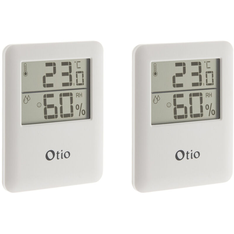 Otio – Lot de 2 thermomètres hygromètres magnétiques LCD – Plage de température 0/50°C – Plage d'humidité 20 à 95% – Fixation magnétique Otio – Lot de 2 thermomètres hygromètres magnétiques LCD – Plage de température 0/50°C – Plage d'humidité 20 à 95% – Fixation magnétique