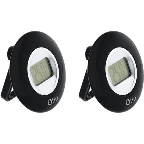Lot de 2 thermomètres intérieurs LCD - noir - Otio