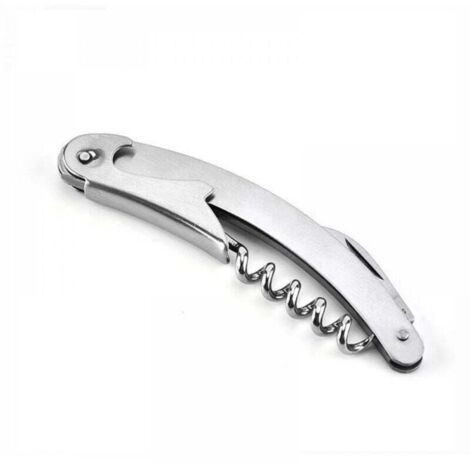 Lot de 2 tire-bouchons de sommelier, acier inoxydable 430, trois en un : tire-bouchon, ouvre-bouteille et coupe-capsule dentelé. Idéal pour la cuisine, les restaurants, les bars