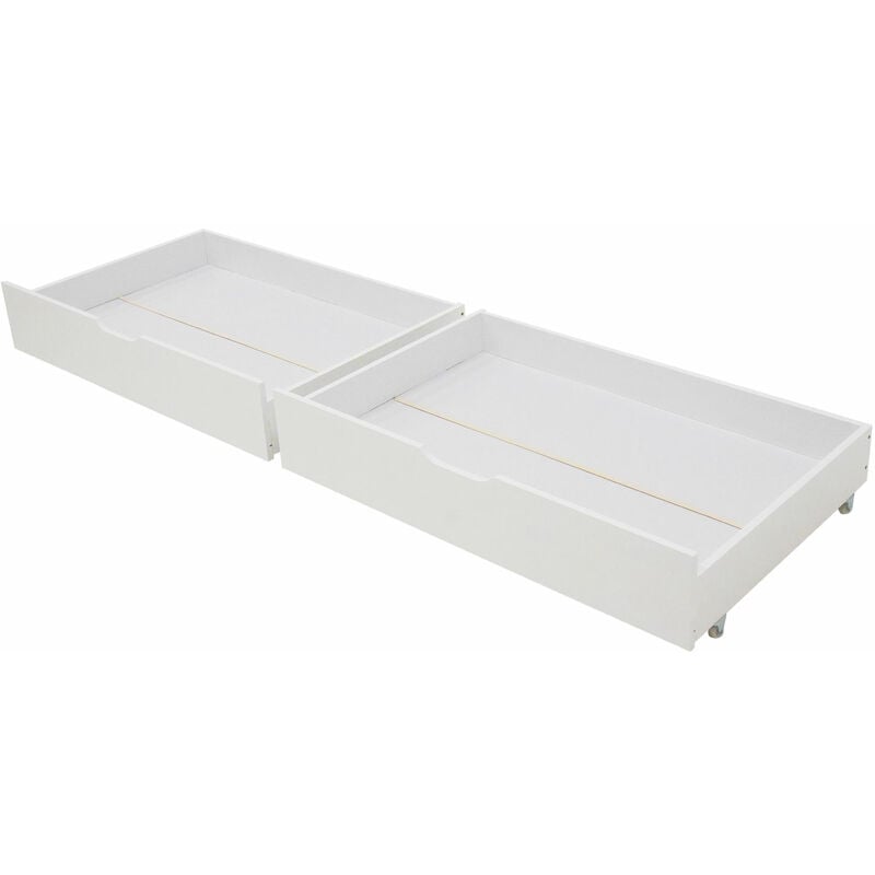 Lot de 2 tiroirs de rangement sous lit blancs MARCEAU - Blanc