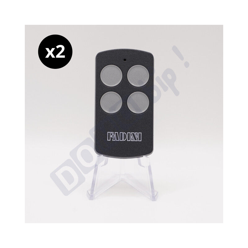 Lot de 2 Télécommandes Fadini vix 53 Grise - Fréquence 868.19 MHz - 4 Canaux - Rolling Code - Référence : 5313SL - Compatible Portails et Portes