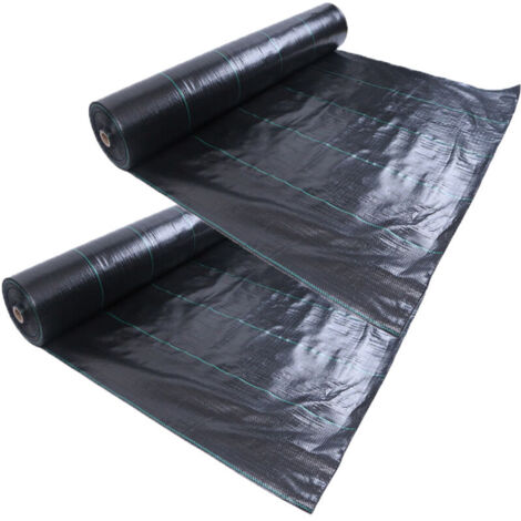 Lot de 2 toiles de paillage, toile anti-mauvaises herbes, toile de couverture pour serre, paillis résistant et épais, toile de couverture pour serre, paillis horticole, idéal pour les vergers et les s