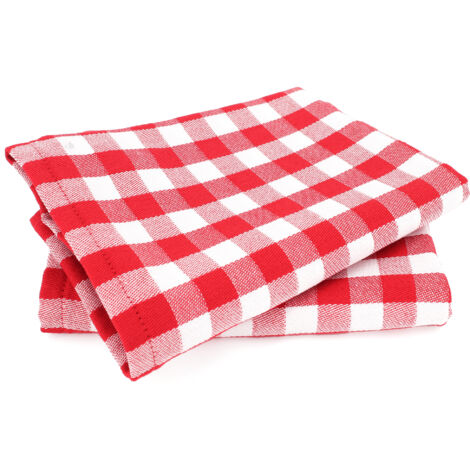 Lot de 2 torchons cuisine toile SQUARES VICHY 50x70 cm