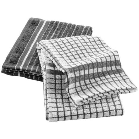 Lot de 2 Torchons Éponge "Classico" 50x70cm Anthracite