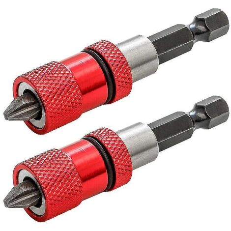 Lot de 2 tournevis à profondeur réglable, tournevis magnétique en acier, perceuse pour vis à plaques de plâtre, tige hexagonale 1/4" avec 2 embouts de tournevis Phillips S2-AquaForge