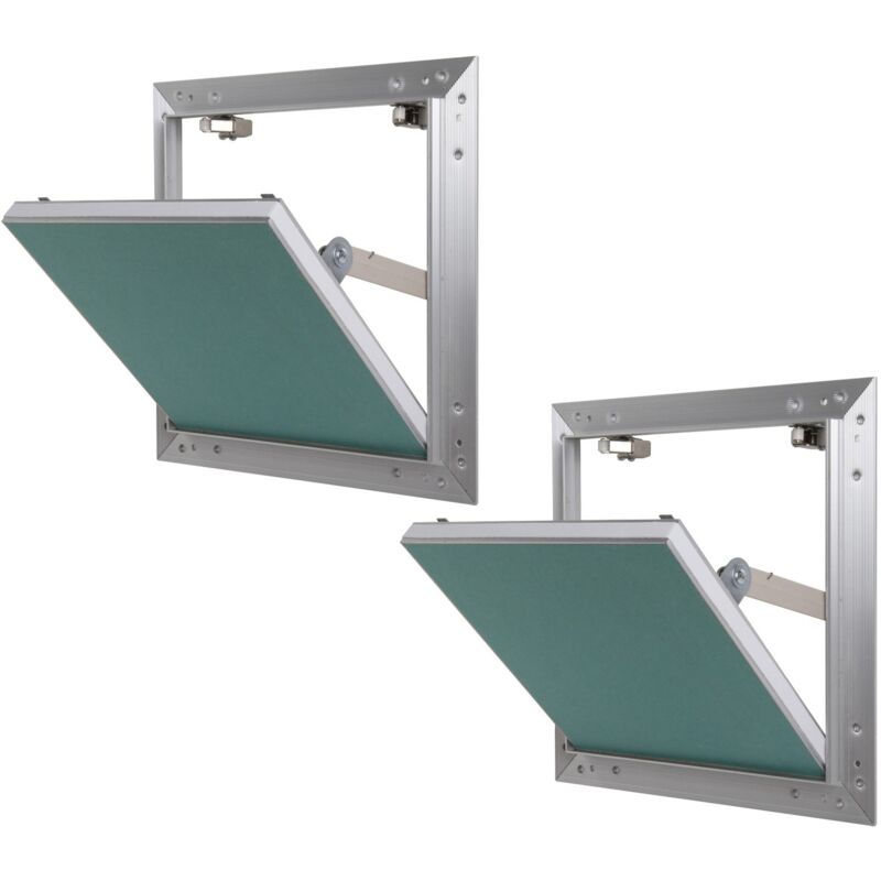 Lot de 2 trappes de visite alu hydro Semin - 500 mm x 500 mm x 12.5 mm - ouverture poussez/lâchez - pièces humides - accès aux gaines techniques et